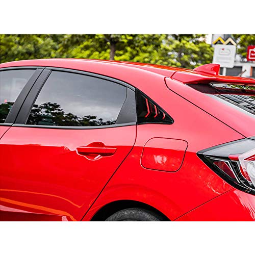 Rifoda for Civic Window Louvers Air Vent Scoop Shades Cover Blinds for Honda Civic 10th Gen Hatchback and Type R 2016 2017 2018 2019 2020 2021 ABS Material(Bright Black Red) Bright Black Red