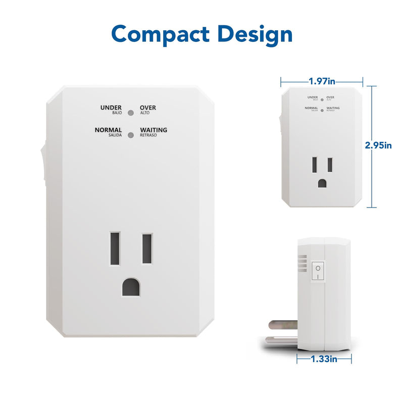 BSEED Single Outlet Surge Protector, Small Surge Protector Wall Tap with Ground Protected Light Indicators for Refrigerators, PC, TV, Xbox Series X, PS5 and Home Appliances, 15A, 1875W, 120V, 2 Pack 120-2 Pack
