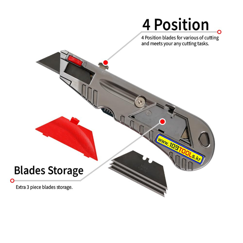 Drywall Utility Knife & Rasp K300 – 4-in-1 Gypsum Board Cutting Tool – Professional Drywall Cutting Knife with Jab Saw & Tape Measure Hook (Navajas para Drywall) K-300