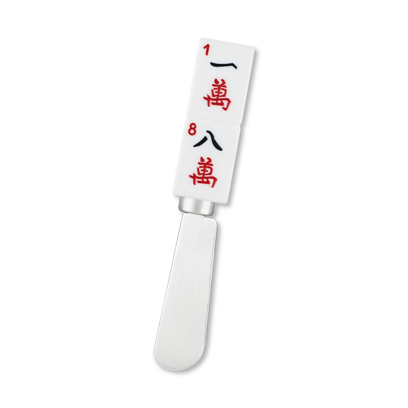 Supreme Housewares Mahjong Tile Cheese Spreaders, Hand-Painted Resin Handles with Stainless Steel Blades for Spreading Cream Cheese, Butter, and Jam, Assorted Designs, Set of 4