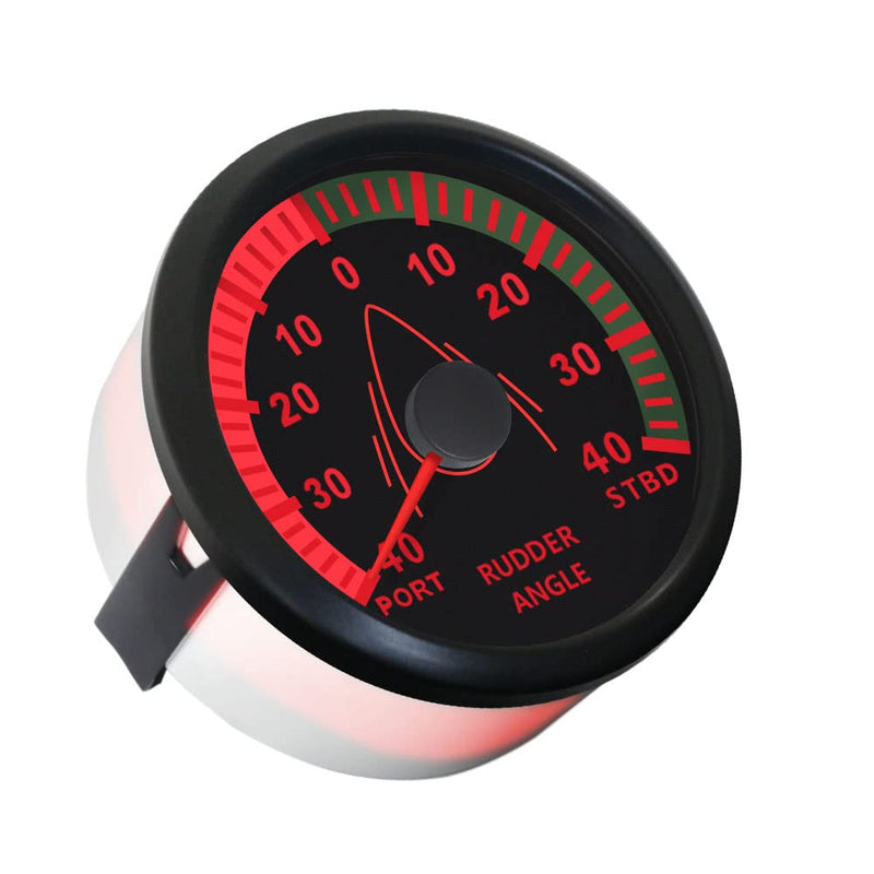 ELING Guaranteed Rudder Angle Gauge Indicator 0-190ohm with Mating Sensor with Backlight 85mm 12V/24V Black+Black gauge with sender