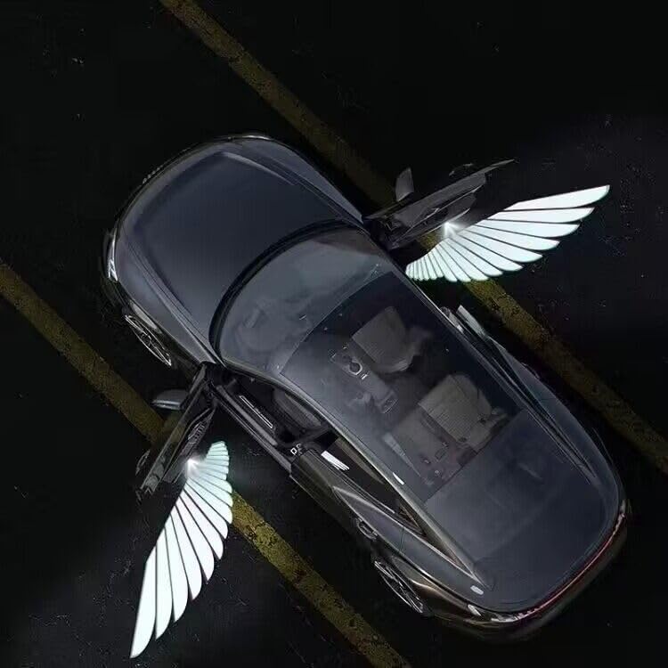 Car LED Angel Wing Car Door Light Logo Projector Car Brand Logo Car Door Light LED Ghost Shadow Light Projector No Need for Punching Installation