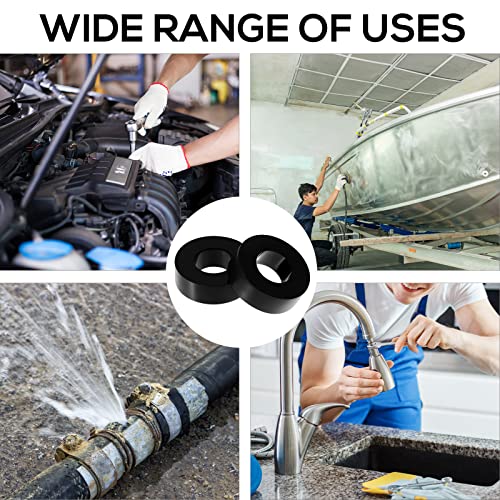 Fabbay 50 Pack Rubber Washers Assortment Kits, 3/4" OD x 3/8" ID x 1/4" Thickness Anti Vibration Neoprene Rubber Spacer Black Round Bushing for Home Hose Garden Screw Car Accessories