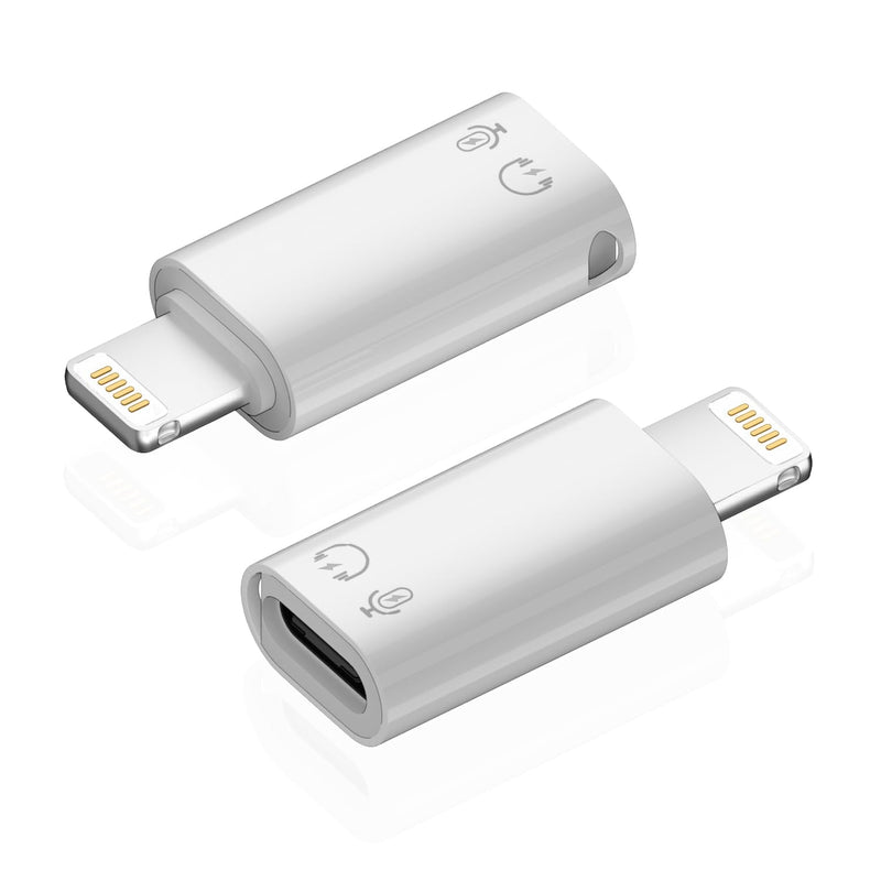 USB C Female to Lightning Male OTG Adapter for iPhone 14/13/12/11/iPad, Support Camera Card Reader, Keyboard, Mouse, USB Flash Drive (White, 2 Pack) Lightning to USB C