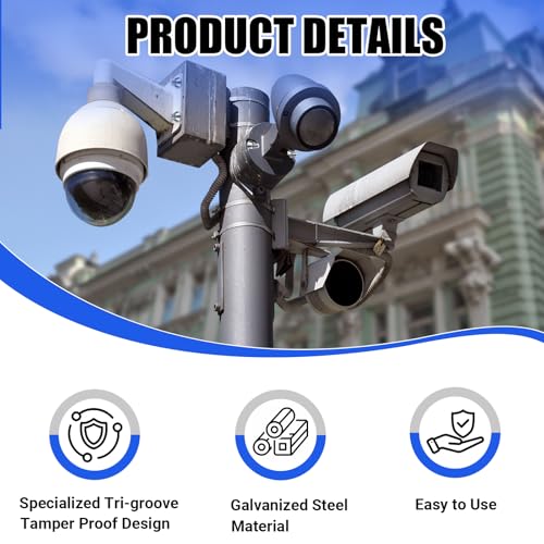 20 Pcs Tri-Groove Tamper Proof Security Nuts, T Groove, Zamak 5 Zinc, 1/4"-20, Three-Slot Safety Nuts, Tapered Three-pronged Drive, Anti-Theft