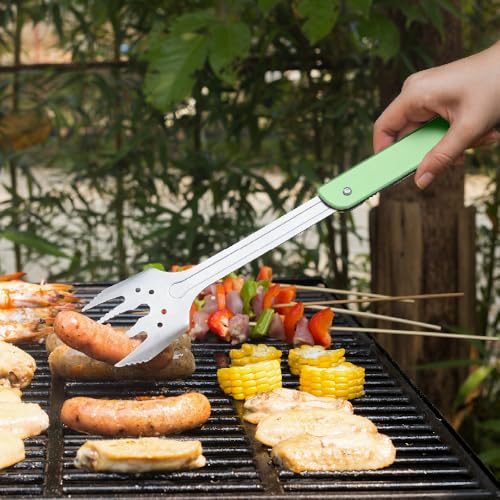 ROXON 6-in-1 Grill Tools Set, Metal Griddle Accessories Kit for Blackstone Green