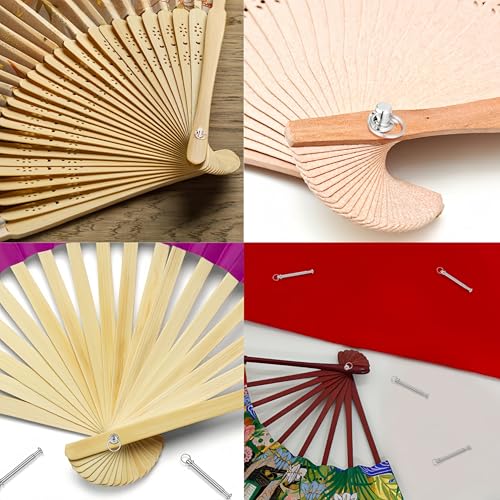 5 pcs Fan Repair Accessories (17mm,19mm,21mm,23mm,25mm),Repair Your Favorite Folding Fan,Complete Kit with Shaft Rivets Easy to Use Nail Kit