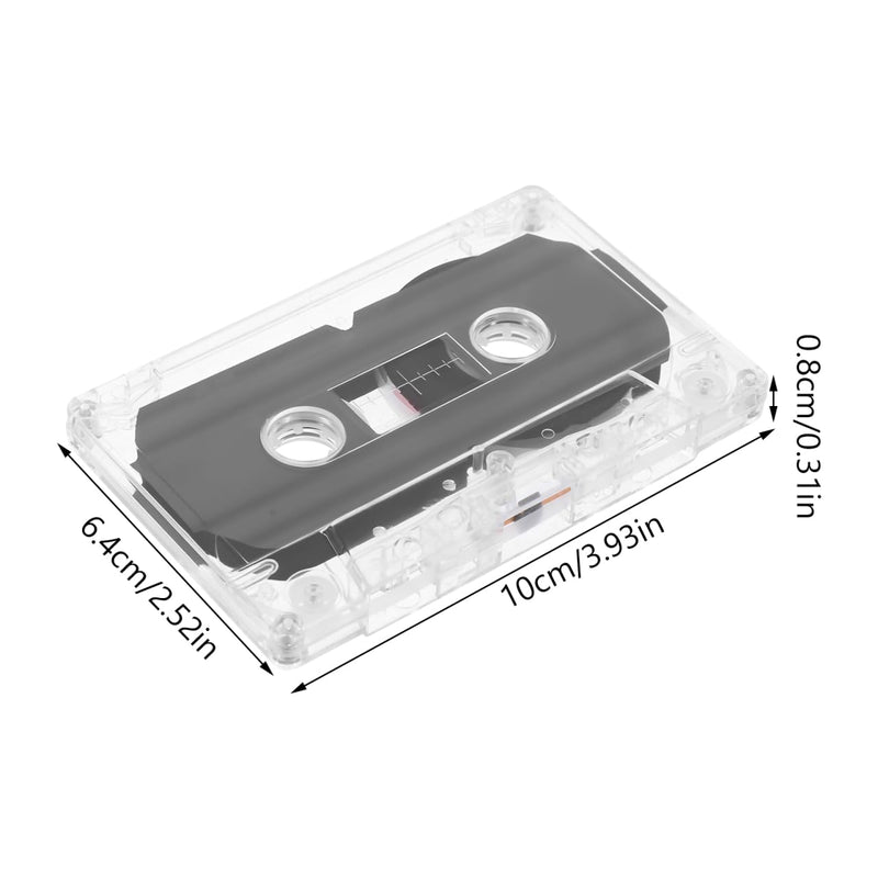 6 Pcs Blank Audio Cassette Tapes, Black Plastic 60-Minute, Recordable Tape Recorder Transparent Box Music Voice Memos (3.93x2.52 Inch)