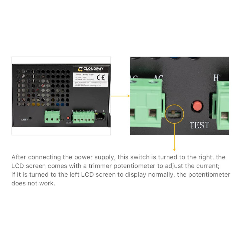 Cloudray LCD Display Current Meter Show for MYJG50-150W CO2 Laser Power Supply