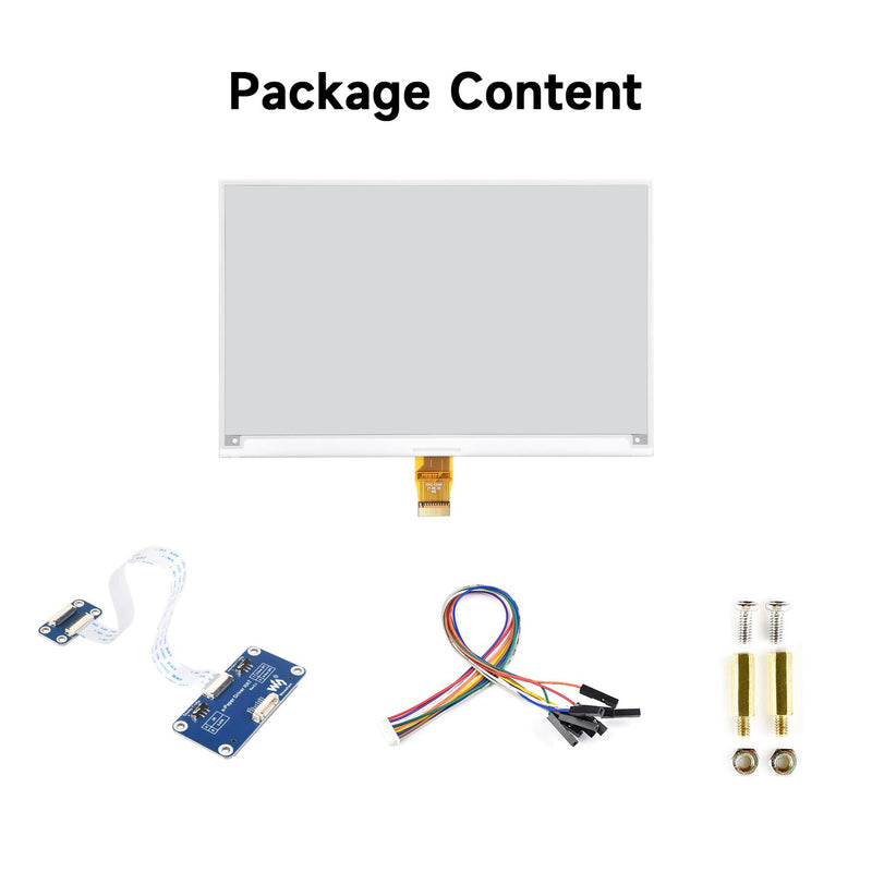 Waveshare 7.5inch E-Ink Display HAT Compatible with Raspberry Pi 5/4B/3B/Zero/Zero W/Zero 2W/Pico/Pico W/Pico WH, 800×480 Resolution SPI Interface