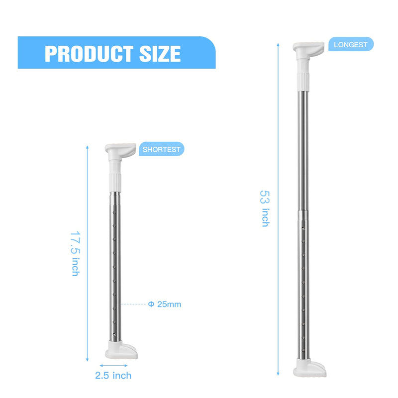 Sliding Door Security Bar(Stainless Steel 17.5"-53 ") Child Proof Sliding Door Lock Bar with Anti Lift Lock - Fits Most Doors & Windows - Adjustable Patio Door Security Bar Stainless Steel