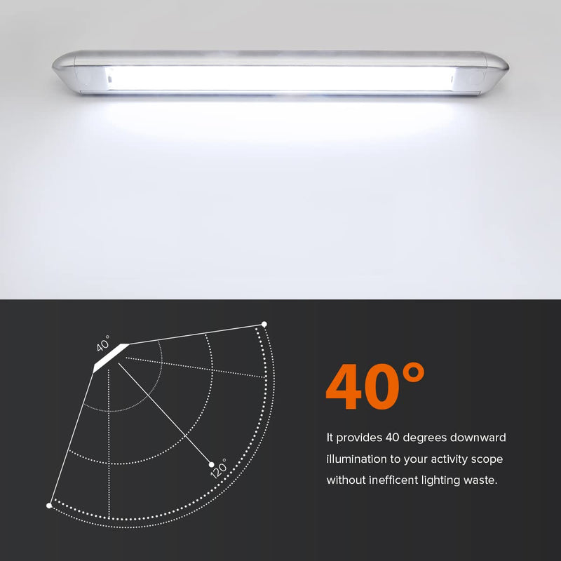 Dream lighting 12V Waterproof Awning Lights RV Exterior LED Porch Camping Light Bar 13W 800 Lumens Cool White Lighting Silver Shell 21.65inch 22 inch-Silver housing