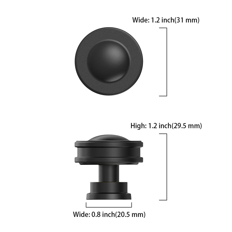 Asidrama 10 Pack Matte Black Kitchen Cabinet Knobs Drawer Knobs Cabinet Hardware Zinc Knob for Dresser Drawers Single Hole Knob