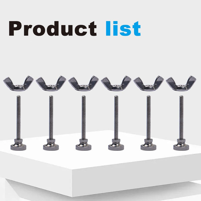 GeeekPi 304 Stainless Steel Butterfly Nut and Butterfly Screw for DeskPi RackMate T0/T1/TT Server Cabinet