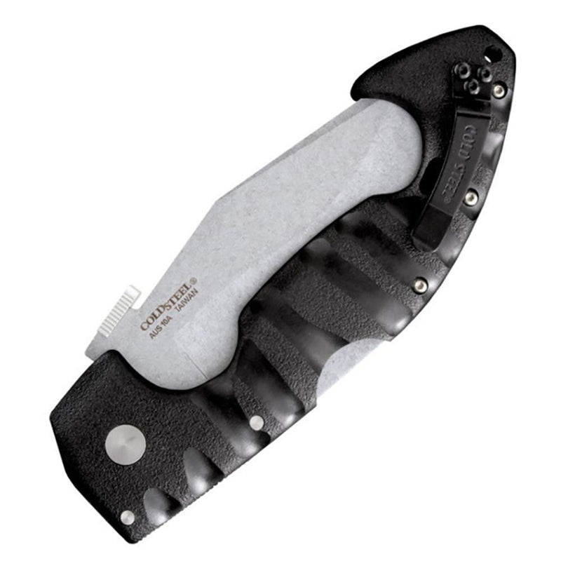 COLD STEEL Spartan 4.5 in Japanese AUS10A Blade Tactical Pocket Folding Knife w/Tri-Ad Lock and Griv-Ex Handle w/Steel Liners 4.5" Plain Blade