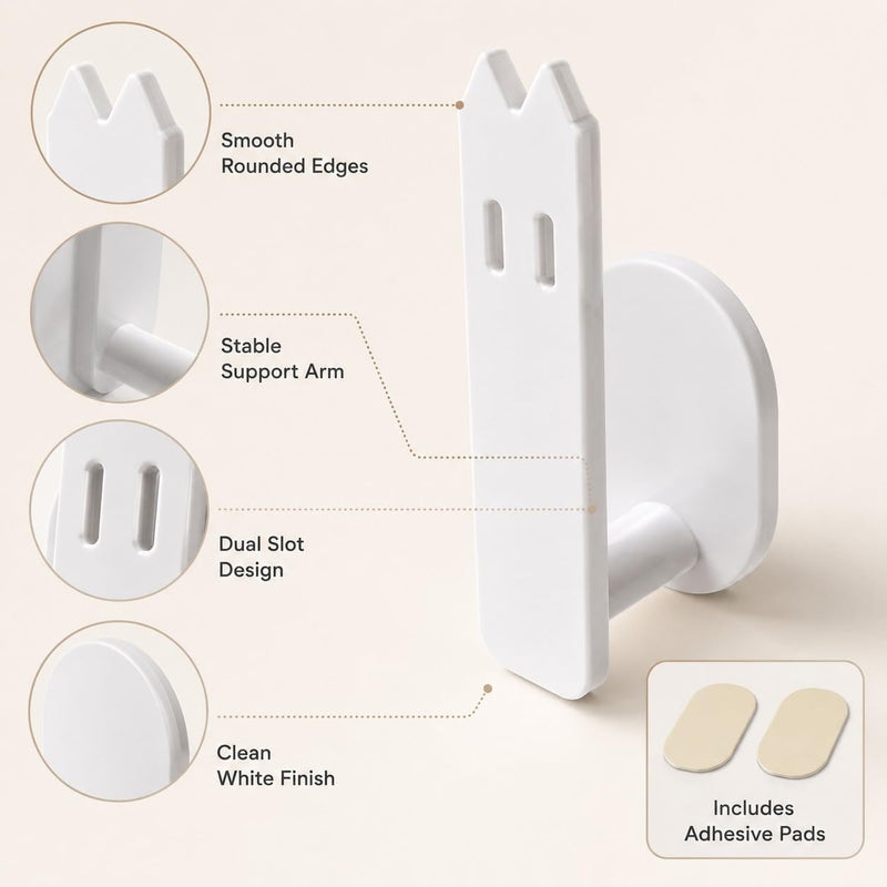 Wall Mount Router Holder, Adhesive Wall Mounted Router Brackets, Adjustable Router Support Stand for Routers, Modems, Set Top Boxes, Cable Boxes and Network Devices, White
