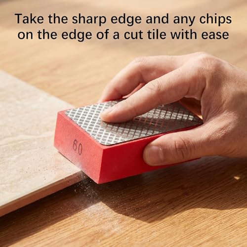 12pcs Diamond Sanding Pads- Versatile Mesh Sanding Blocks 60/100/200/400 Grit for Wood, Glass, Edge Finishing and Ceramic Tile Tools
