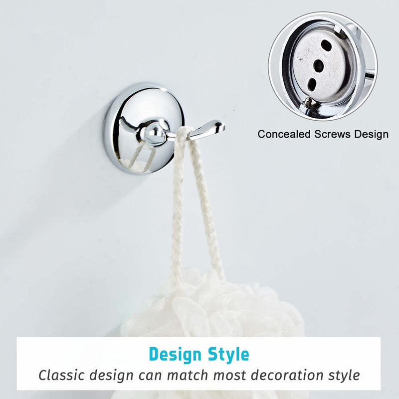 4 Piece Bathroom Accessory Set(Adjustable Towel Bar, Towel Ring, Toilet Paper Holder,Towel Hook), Wall Mounted Bathroom Hardware Accessories Set,Chrome Chrome 4 pieces