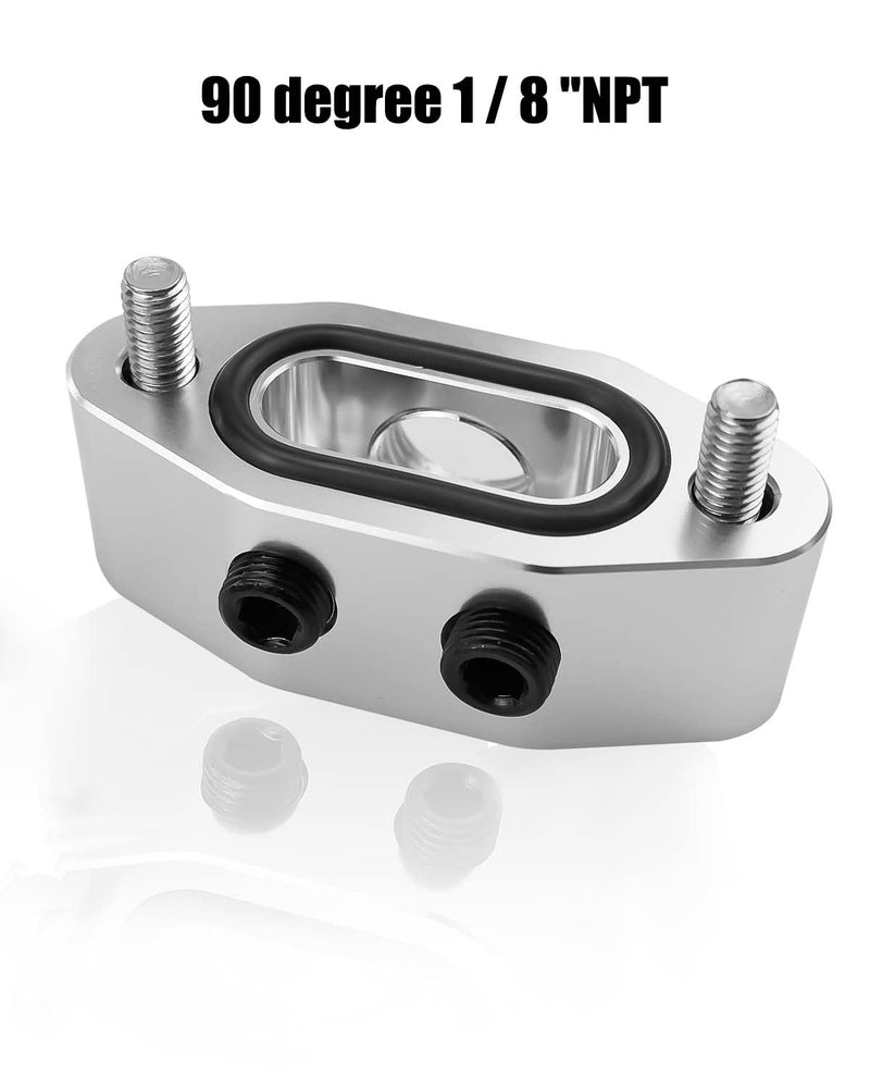 LS Oil Pressure Sensor Relocation Adapter w/Dual 1/8" NPT LS Oil Port Outlets - M16-1.5 Oil Pressure Sending Unit Compatible with LS Truck G8 and LS3 Camaro Oil Pans