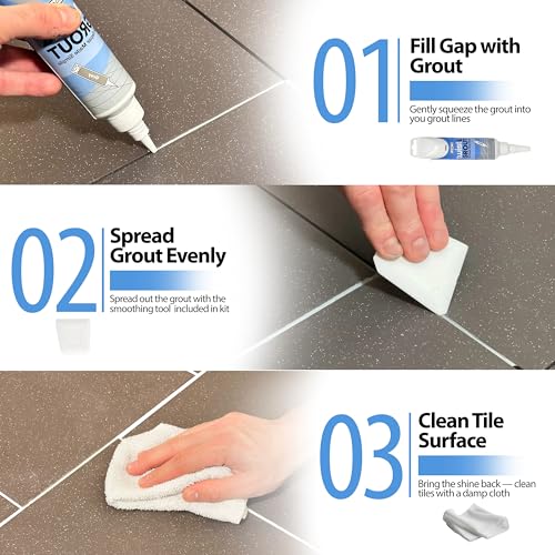 from Floor-Fix Pro Premixed Tile Grout Repair Kit, Light Gray