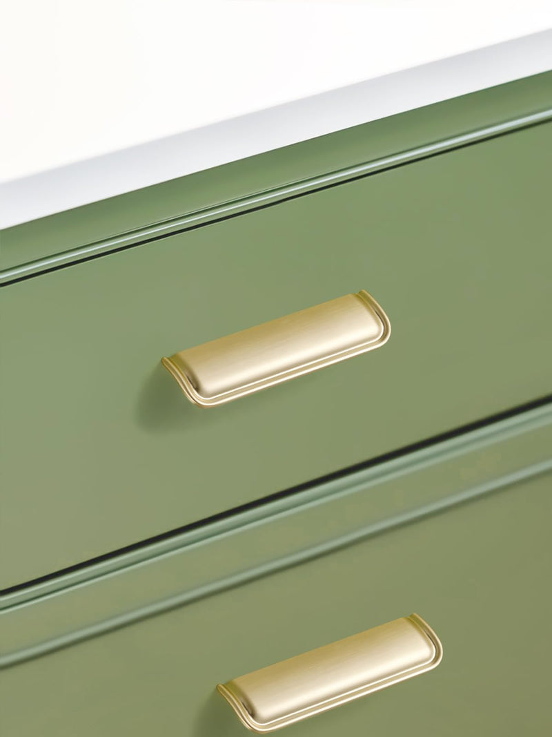5 Pack 3 lnch(76mm) Brushed Gold Cabinet Cup Pulls Kitchen Hardware Cabinet Handles Drawer Pulls Bathroom Cupboard Drawer Handles 3"(76mm) Hole Center 5