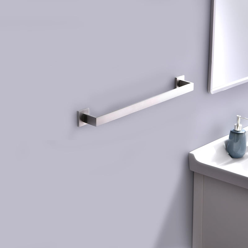 Bath Towel Bar, 16-Inch Towel Racks, Square Thicken Towel Holder, Wall Mounted Shower Towel Rail Hanger, Stainless Steel,Bathroom Accessories (Brushed Nickel, 1 Pack) Brushed Nickel
