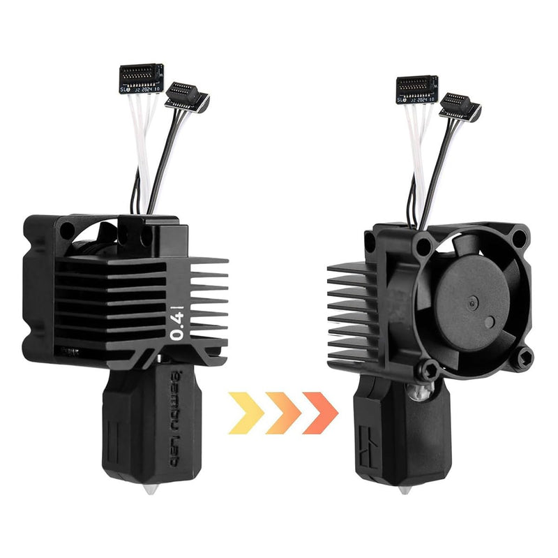 Bambou LAB P1P, P1S Hotend Complete Kit for P1 Series 3D Printer,Full Assembly Hardened Steel Hot End with Fan,Thermistor, Ceramic Heater, 0.4mm Nozzle Extruder Heating Block Replacement.