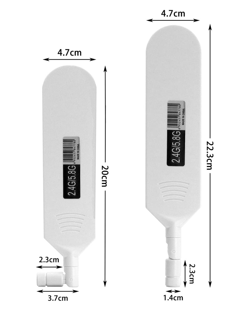 Dual Band WiFi 2.4GHz 5.8GHz Antenna 18dBi High Gain Omnidirectional Glue Stick Antenna SMA Male Connector for WiFi Router Wireless Network Card (White, 1pcs)