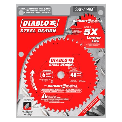 Diablo Steel Demon Cermet II Saw Blade for Medium Metal - 6-1/2" x 48-Teeth 6-1/2" 48 TCG