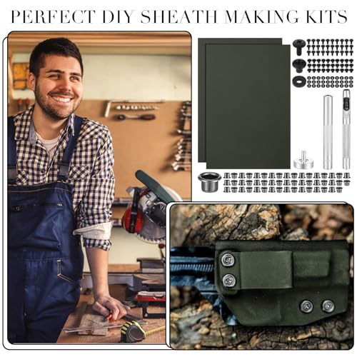 145 Pcs DIY Holster Kit for Making Knife Sheath Keel Green