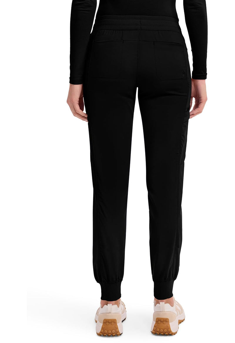Healing Hands Women's Jogger Scrub Pant 7 Pockets Elastic Drawstring, with Moisture Wicking & 2-Way Stretch Technology - 9244 Medium Black