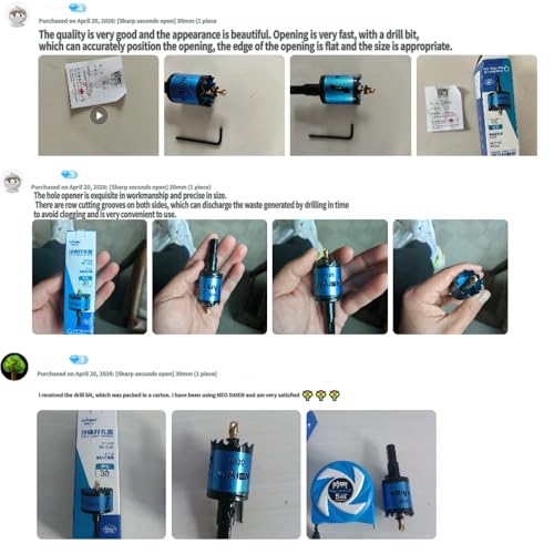 NEO DIAEN M42 Bi-Metal Hole Saw Kit for Home DIY, Woodworking & Furniture Installation | Versatile Cutter for Wood, Drywall, Plastic, PVC & Thin Metal (4Pcs (Home DIY Hole Saw Set)) 4Pcs (Home DIY Hole Saw Set)