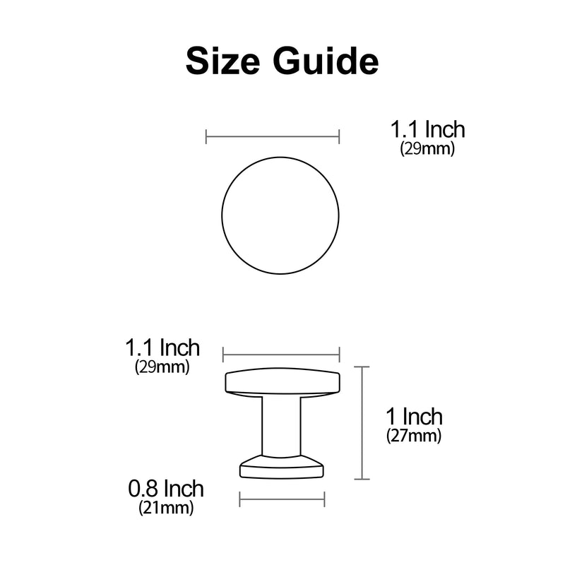 Alzassbg Brushed Satin Nickel Round Cabinet Knobs 10 Pack, AL6044SN | 1.1 Inch(30mm) Diameter, Single Hole Knob, Decorative Hardware Pulls, for Cabinets and Drawers