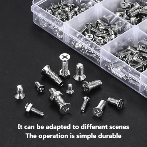 580 Pcs M3 M4 M5 Machine Screws Assortment Kit,Metric Flat Head Screws M3M4M5-580