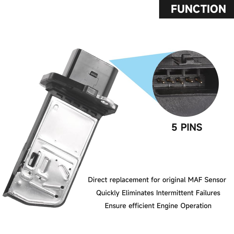 Mass Air Flow Sensor - MAF Sensor - Compatible for Volkswagen Eos 2.0L A/T 2.0T - Replace Part MAF10144/AFH60M-27/06F906461A