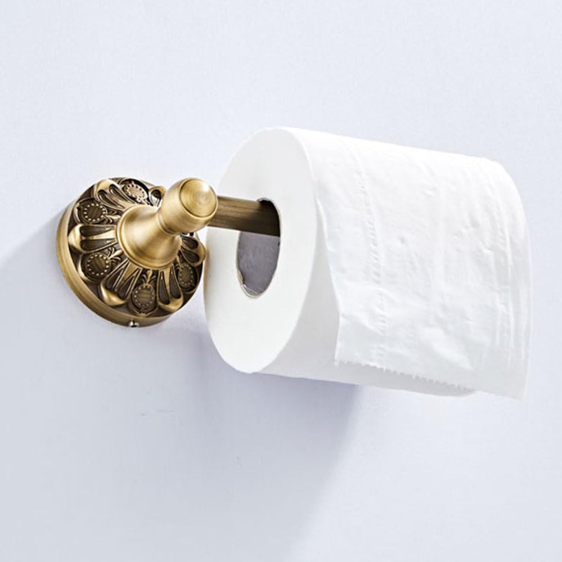 Antique Toilet Roll Holder Brass Material Toilet Paper Holder for Loo Roll Bathroom Paper Tissue Bar 20cm for Bathroom Toilet Paper Storage Brush Bronze … (Brush Bronze)