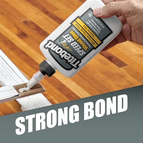 Titebond Speed Set Wood Glue 8 Oz. – Fast-Setting PVA Adhesive with 15-Minute Clamp Time – 4363