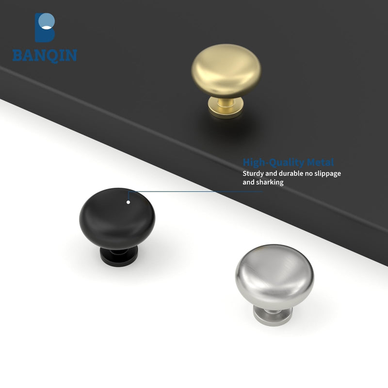 15 Pack Black Cabinet Knobs Matte Black Kitchen Dresser Knobs Aluminum Round Dresser Drawer Hardware Bathroom Hardware 15