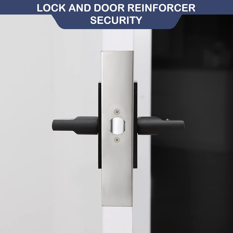 Door Reinforcement Plate, Stainless Steel, Fits 1-3/4" Doors, 2-3/8" Backset, Lock and Door Reinforcer Security, Door Knob/Lock/Latch/Deadbolt Cover Plate, Reinforce and Repair Wood/Metal Doors SHL-60-45 Satin Nickel