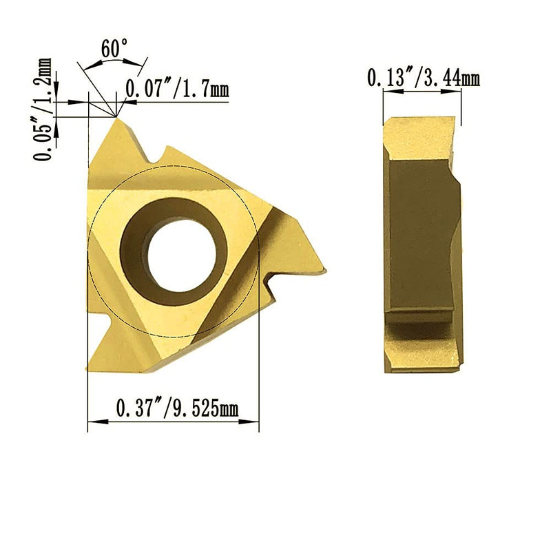 1/2" 5/8" Boring Bar SNR0013M16+SER1616H16 Lathe Internal Threading Inserts Turning Tool Holder with 5pcs 16ER AG60+5pcs 16IR AG60 Carbide Turning Inserts External/Internal Threading Inserts