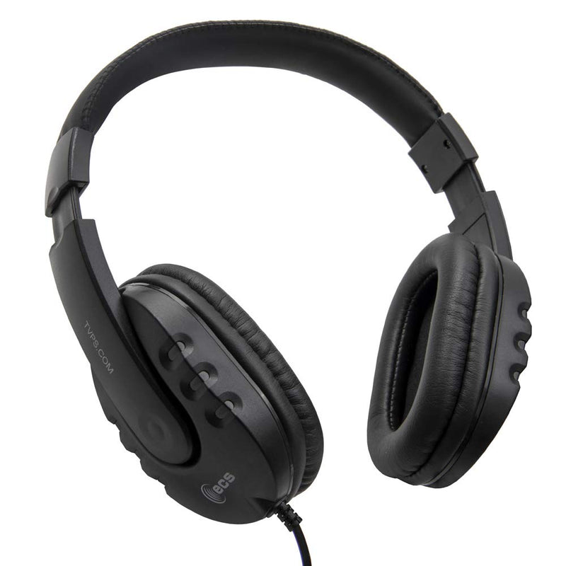 ECS WordMaster Transcription USB Headset, 7-Foot Cord, Over-Head, Around-Ear, Superb Audio Clarity, External Sound Card, Ideal for Transcribing Medical & Legal Dictation, Padded Headband & Ear Cups