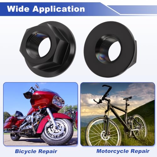 5 Pcs GR5 Titanium Flanged Hex Head Sprocket Nut M10x1.0 Black