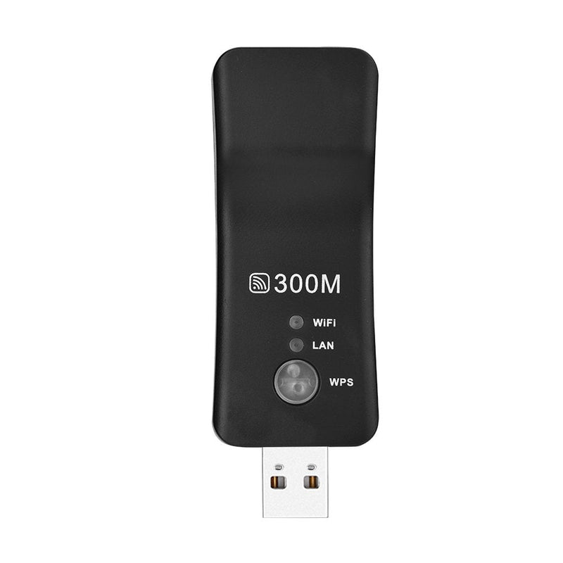 USB Repeater, Mini Portable 2.4GHz 300M Repeater Amplifier AP Smart TV Network Adapter, for Enhance The Network, Improve Speed