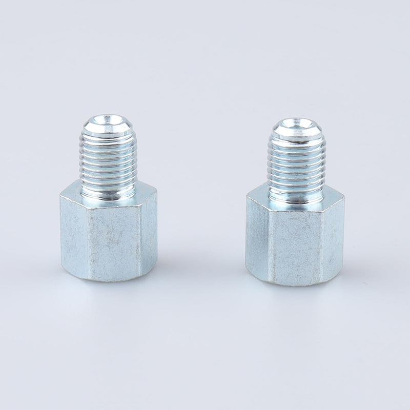 Female 7/16 x 24 Inverted to Male 3/8 x 24 Thread Brake Line Fittings Adapter Zinc Steel, Full Length 25mm, Pack of 2 Galvanized Steel 7/16x24 INV to 3/8x24 Male