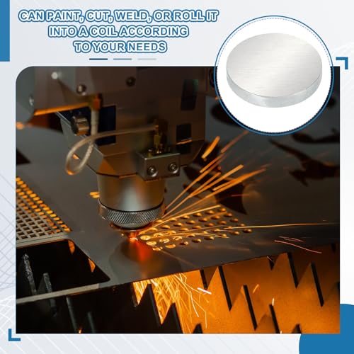 PATIKIL 6061 Aluminum Disc, 2 Pcs 3.9x5/9 Inch Round Flat Plain Aluminum Metal Plate for Industrial Crafting DIY 3.9x5/9"
