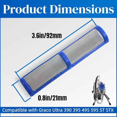 100 Mesh 246382 Pump Manifold Filter Value 8Pk Compatible with Graco blue-246382-100Mesh