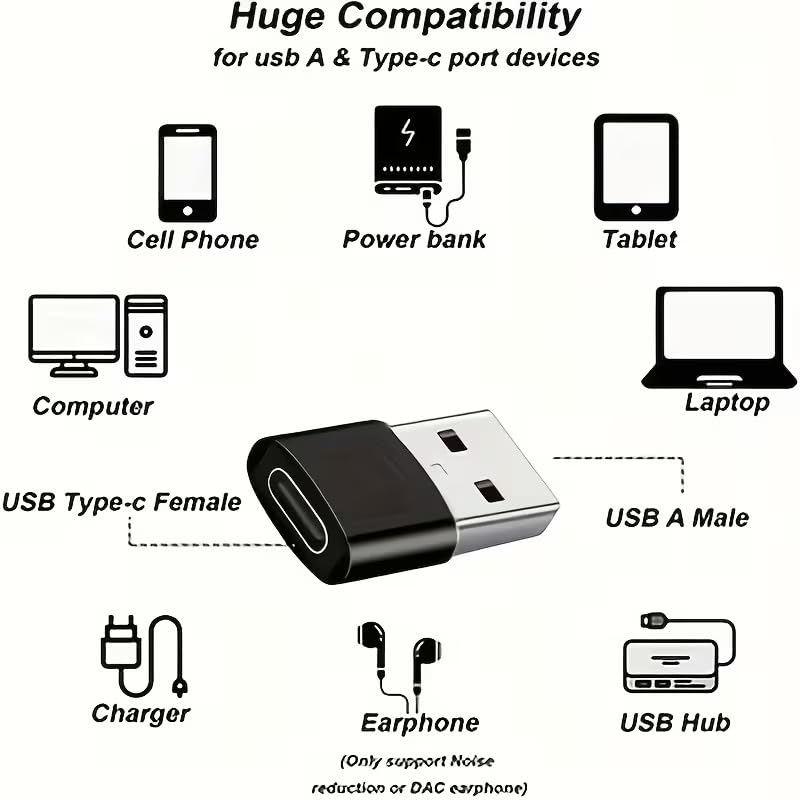 8pcs USB to USB C Adapter OTG USB Type C Female to USB Adapter Converter Connector for Laptop Car Smartphone Headphone Mic PC (8pcs) 8pcs