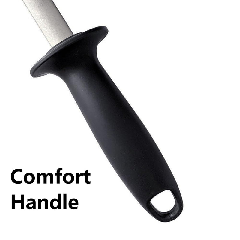 12 Inch Diamond Knife Sharpening Steel Rod, Professional Kitchen Diamond Knife Blade Sharpener Rod Stick, Knife Honer Steel for Honing Knife Blades, Chef Knives and Shears 12#