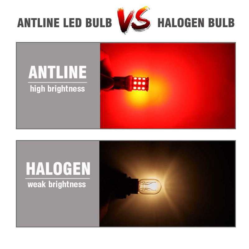 7443 7440 T20 992 7441 7444 W21W LED Bulbs Brilliant Red, 12-24V Super Bright 800 Lumens Replacement for Tail Brake Lights, Turn Signal Lights, Parking Light (Pack of 4) 7443/7440