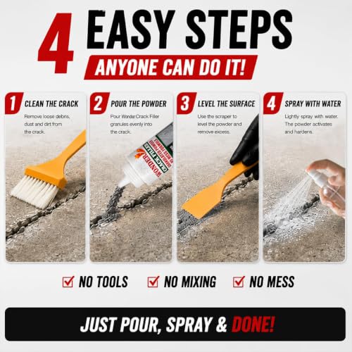Crack Filler Tan Concrete,Cement Crack Filler,High Strength Concrete Patch and Repair Mortar for Driveways, Sidewalks, Foundations and Slabs，Heavy Duty Concrete Patch and Repair Powder (1) 1